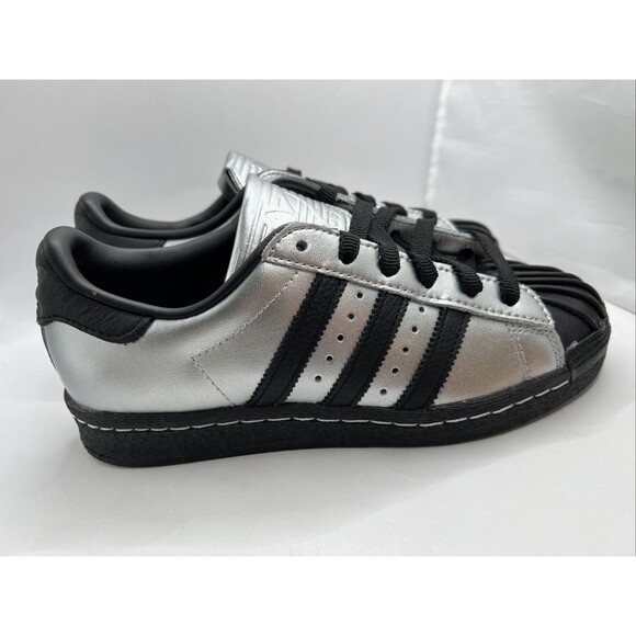 Adidas Superstar 82 Women’s Metallic Silver/Black Size 5 - Picture 1 of 9